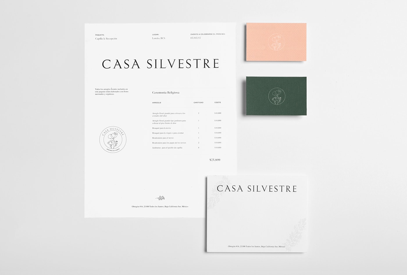 Casa Silvestre浪漫花店品牌logo設(shè)計(jì)與VI視覺設(shè)計(jì)，酒店VI設(shè)計(jì)，品牌視覺設(shè)計(jì)，企業(yè)VI設(shè)計(jì)，深圳VI設(shè)計(jì)，左右格局